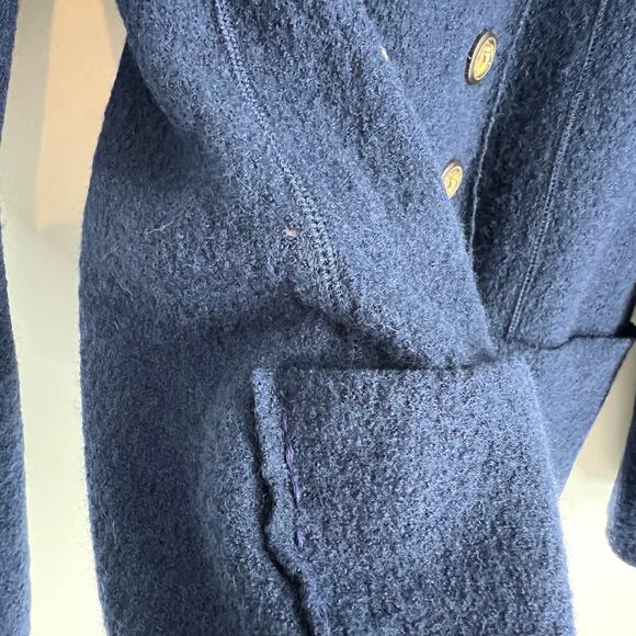 By Gro Abrahamsson Windfall Boiled Wool Jacket Women Small Navy Blue Button READ - Picture 5 of 11